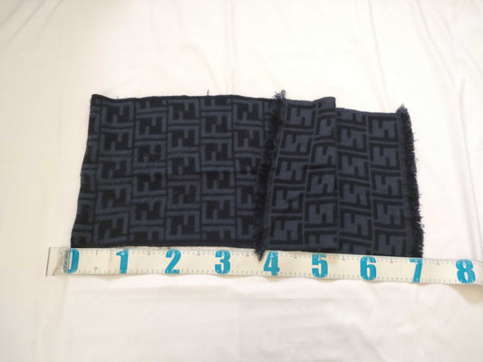 FENDI Zucca pattern Fendi Zucca wool scarf navy Other accessories