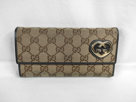 GUCCI GG Canvas Long Wallet 251861/476442 Brown Wallet