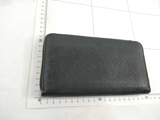 Tory Burch PVC Round Zip Long Wallet Black Wallet