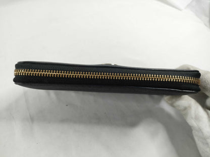 Tory Burch PVC Round Zip Long Wallet Black Wallet