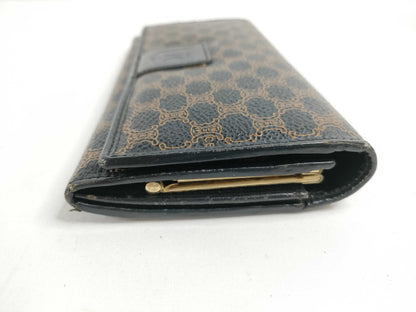 CELINE Macadam PVC Long Wallet, Size M/96, Brown x Black