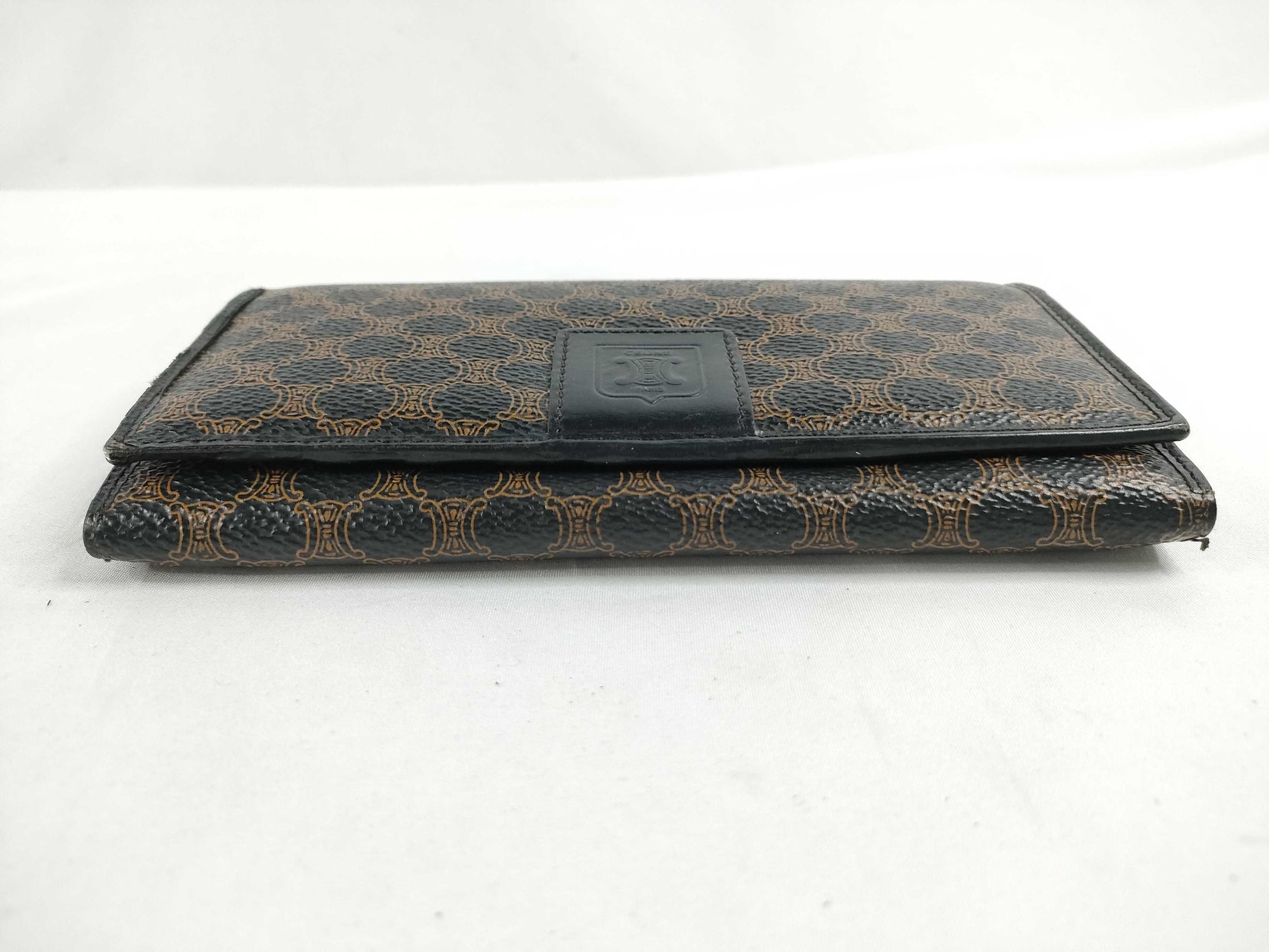 CELINE Macadam PVC Long Wallet, Size M/96, Brown x Black