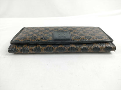 CELINE Macadam PVC Long Wallet, Size M/96, Brown x Black
