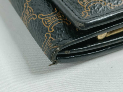 CELINE Macadam PVC Long Wallet, Size M/96, Brown x Black
