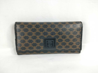 CELINE Macadam PVC Long Wallet, Size M/96, Brown x Black