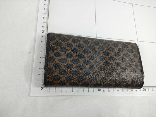 CELINE Macadam PVC Long Wallet, Size M/96, Brown x Black