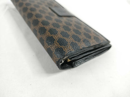 CELINE Macadam PVC Long Wallet, Size M/96, Brown x Black