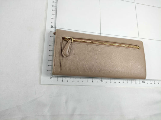 PRADA Saffiano Metal Bifold Long Wallet 1M1132 Pink Beige Wallet