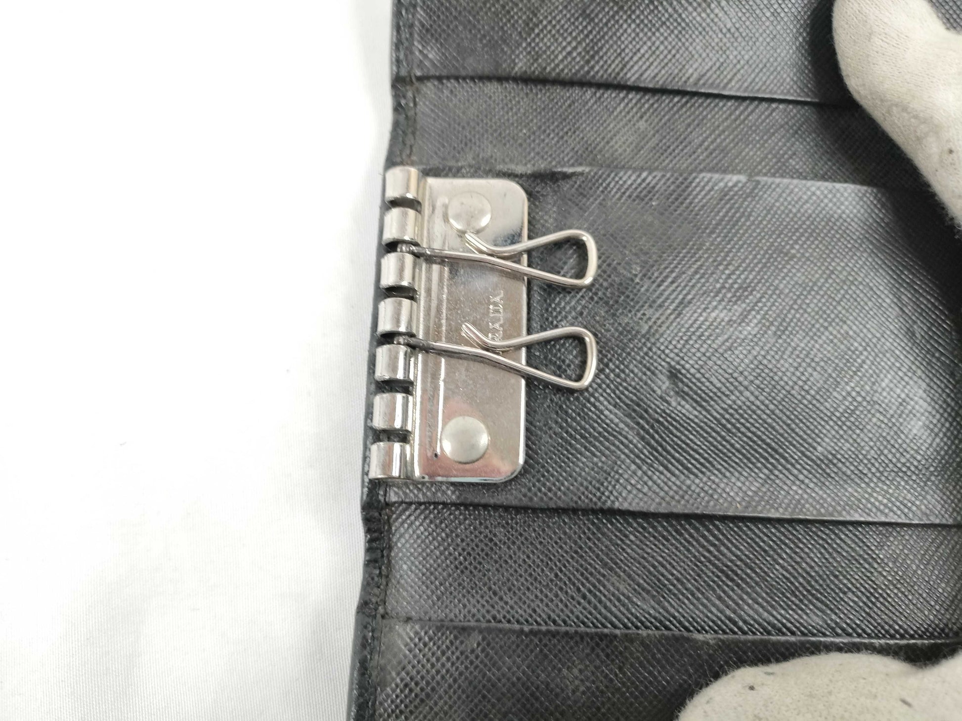 PRADA Saffiano 6-Key Case, Black, Key Case/Key Holder