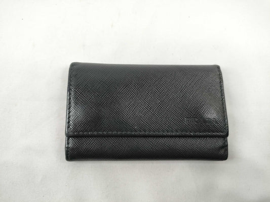 PRADA Saffiano 6-Key Case, Black, Key Case/Key Holder