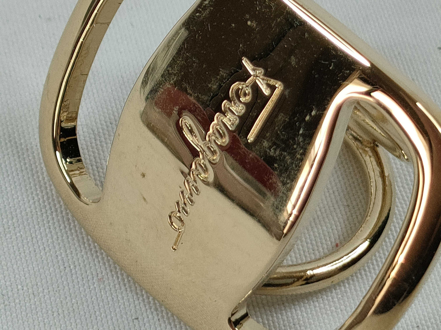 Salvatore Ferragamo Vara GP Scarf Ring Gold Other Accessories