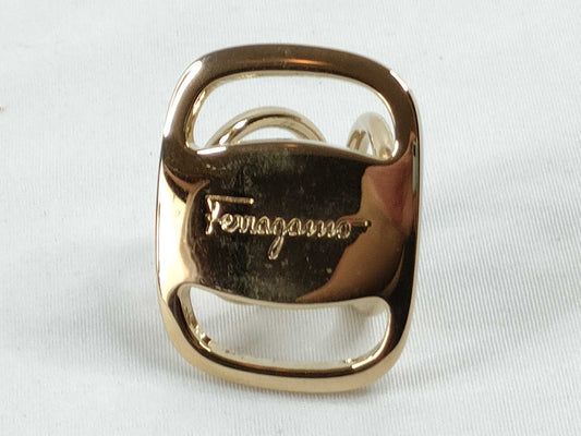 Salvatore Ferragamo Vara GP Scarf Ring Gold Other Accessories