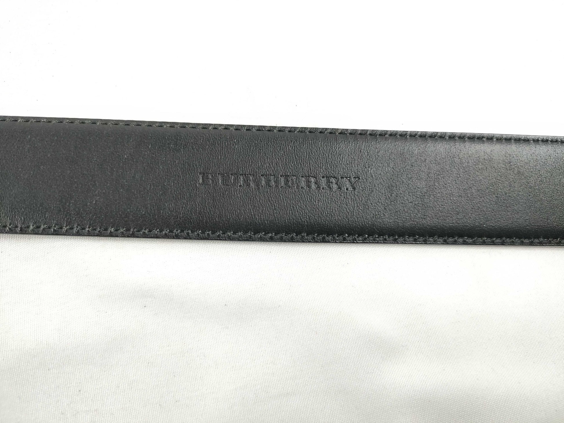 BURBERRY Leather Belt Black Belt