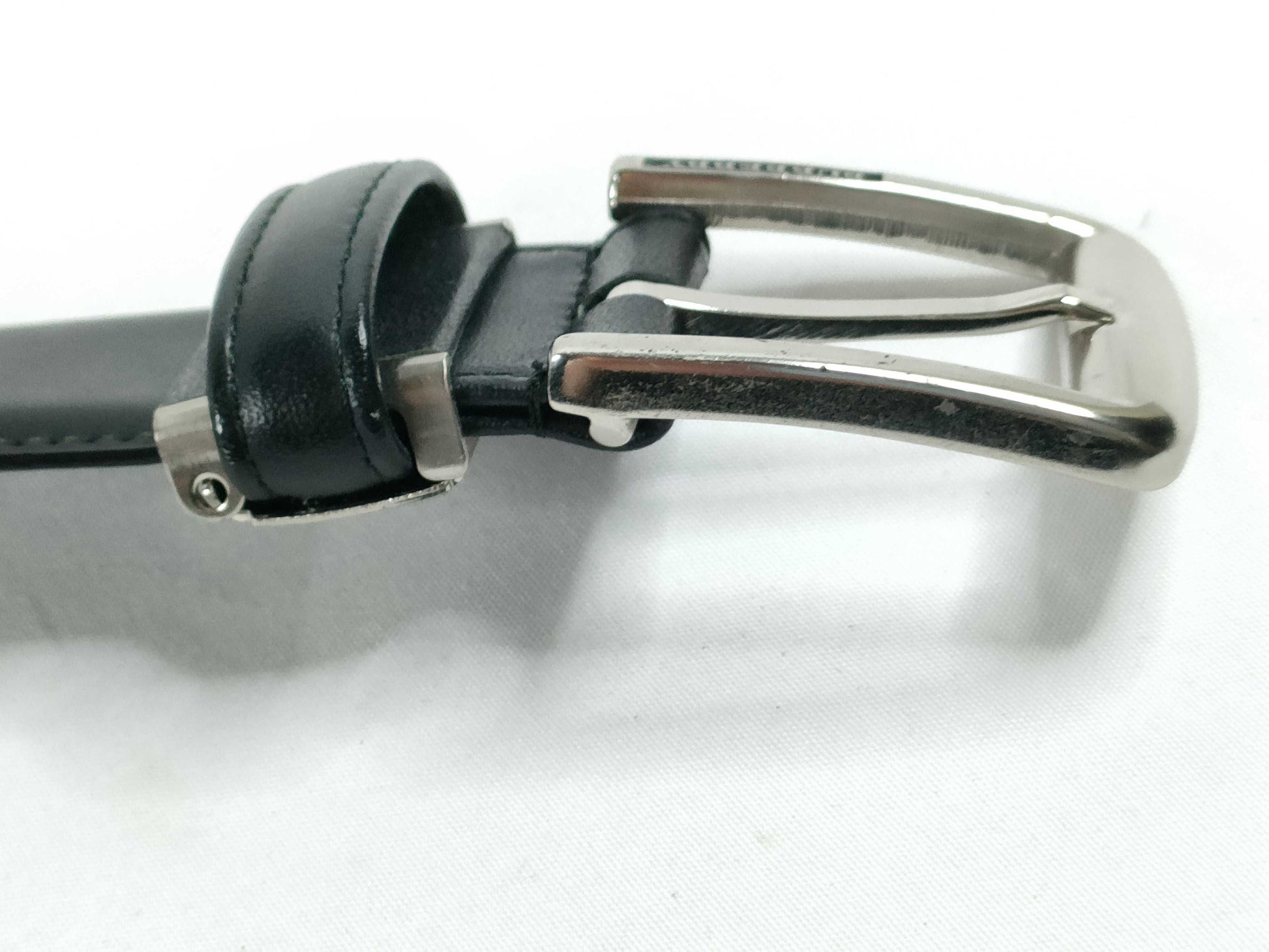 BURBERRY Leather Belt Black Belt