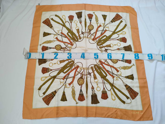 CELINE Silk Scarf Orange Other Accessories