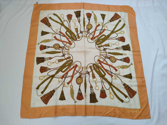 CELINE Silk Scarf Orange Other Accessories