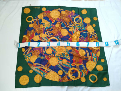 CELINE Silk Scarf Green x Yellow Other Accessories