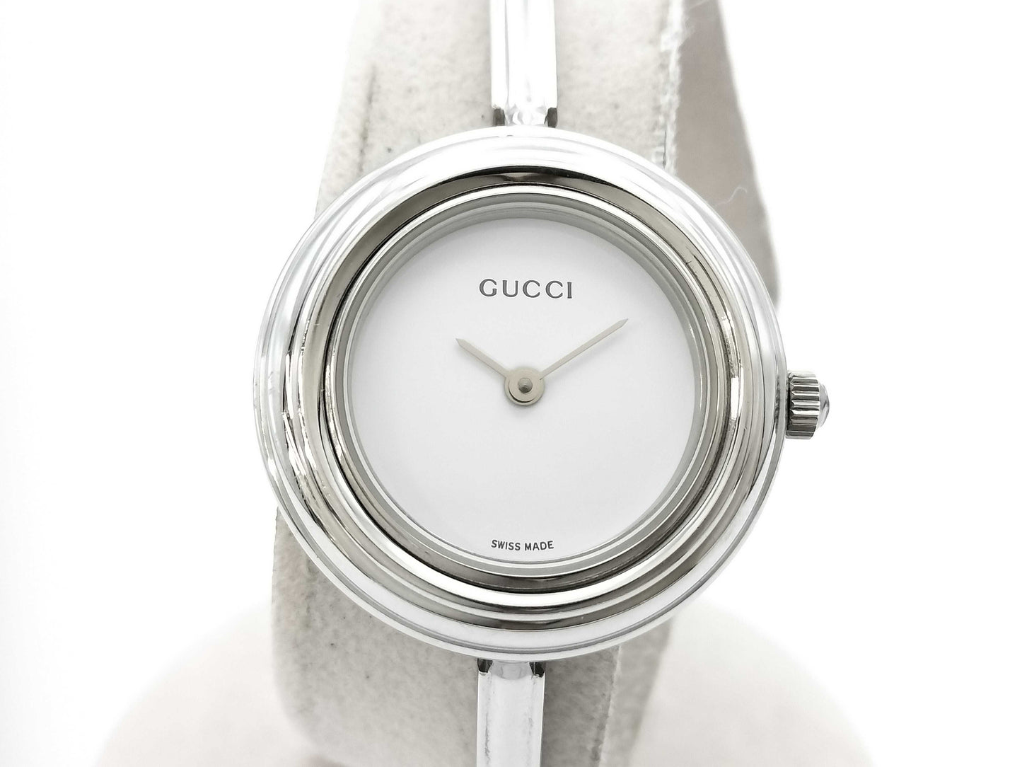 GUCCI Women's Watch with Change Bezel, 11/12.2L, 2060827, Quartz Movement, White Dial, Not Working, No Operational Guarantee