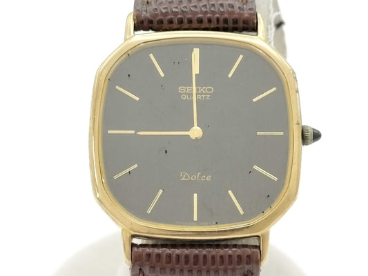 SEIKO Dolce 6020-5950 180361 Quartz Black Dial Women's Watch Not Working/No Operational Guarantee