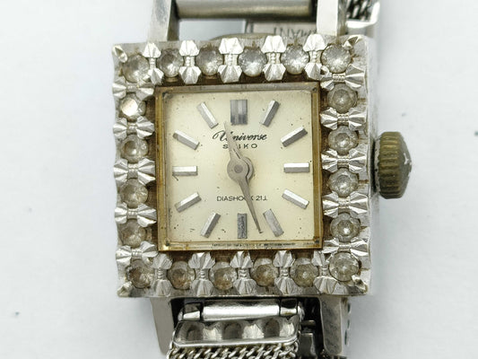 SEIKO Universe 187030 Manual Winding K14 Silver Dial Women's Watch