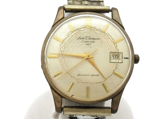 SEIKO Champion 860 J15017 Manual Winding Gold Dial Unmoving Boys' Watch