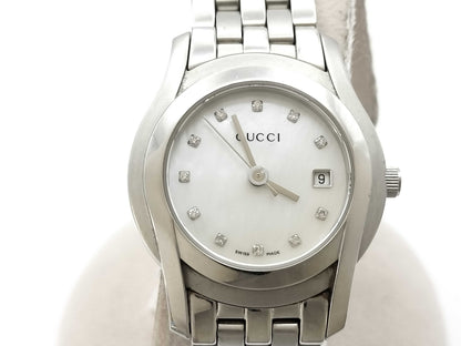 GUCCI 5500L 12240313 Quartz Movement with Shell Dial, Not Working/No Operational Guarantee, Women's Watch