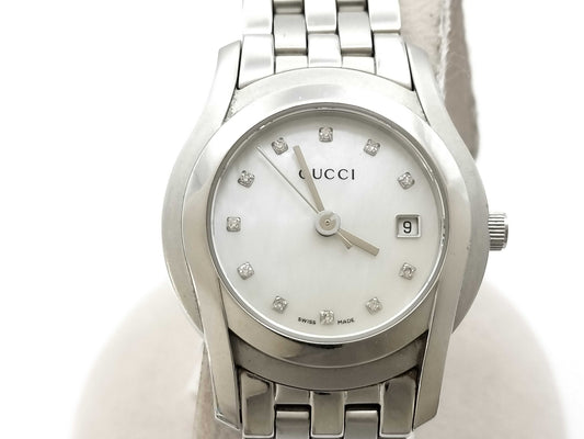 GUCCI 5500L 12240313 Quartz Movement with Shell Dial, Not Working/No Operational Guarantee, Women's Watch