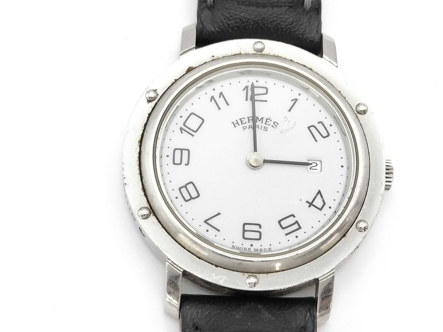 HERMES Clipper 236027 Quartz White Dial Women's Watch 