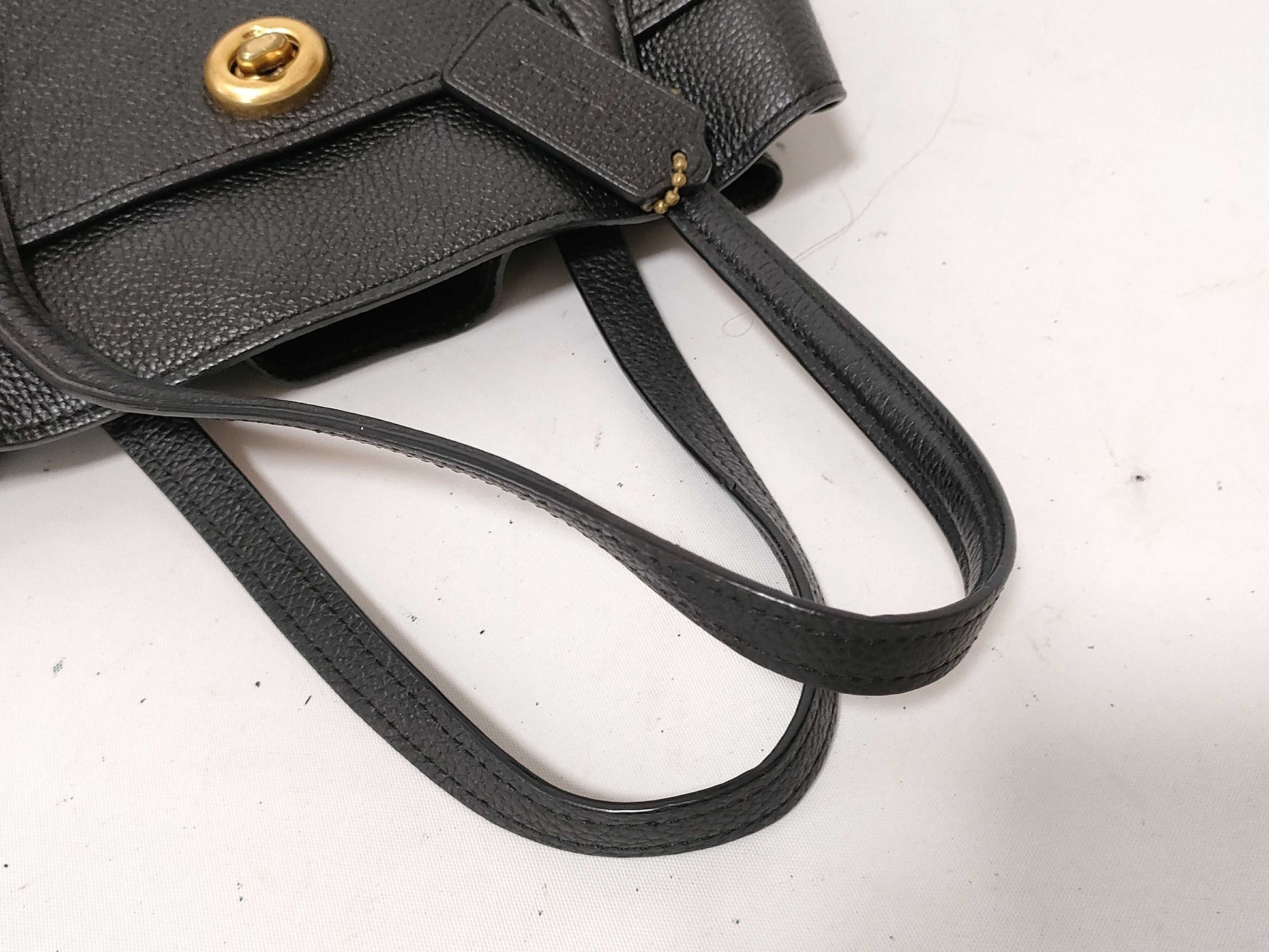 COACH Leather 2-Way Handbag 91740 Black Handbag