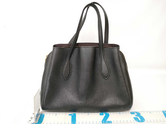 COACH Leather 2-Way Handbag 91740 Black Handbag