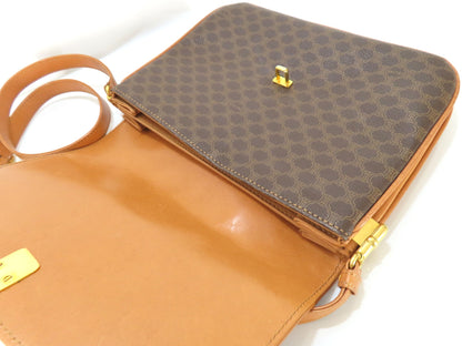 CELINE Macadam PVC and Leather Shoulder Bag M08 Brown