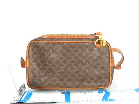 CELINE Macadam PVC and Leather Shoulder Bag M93 Brown