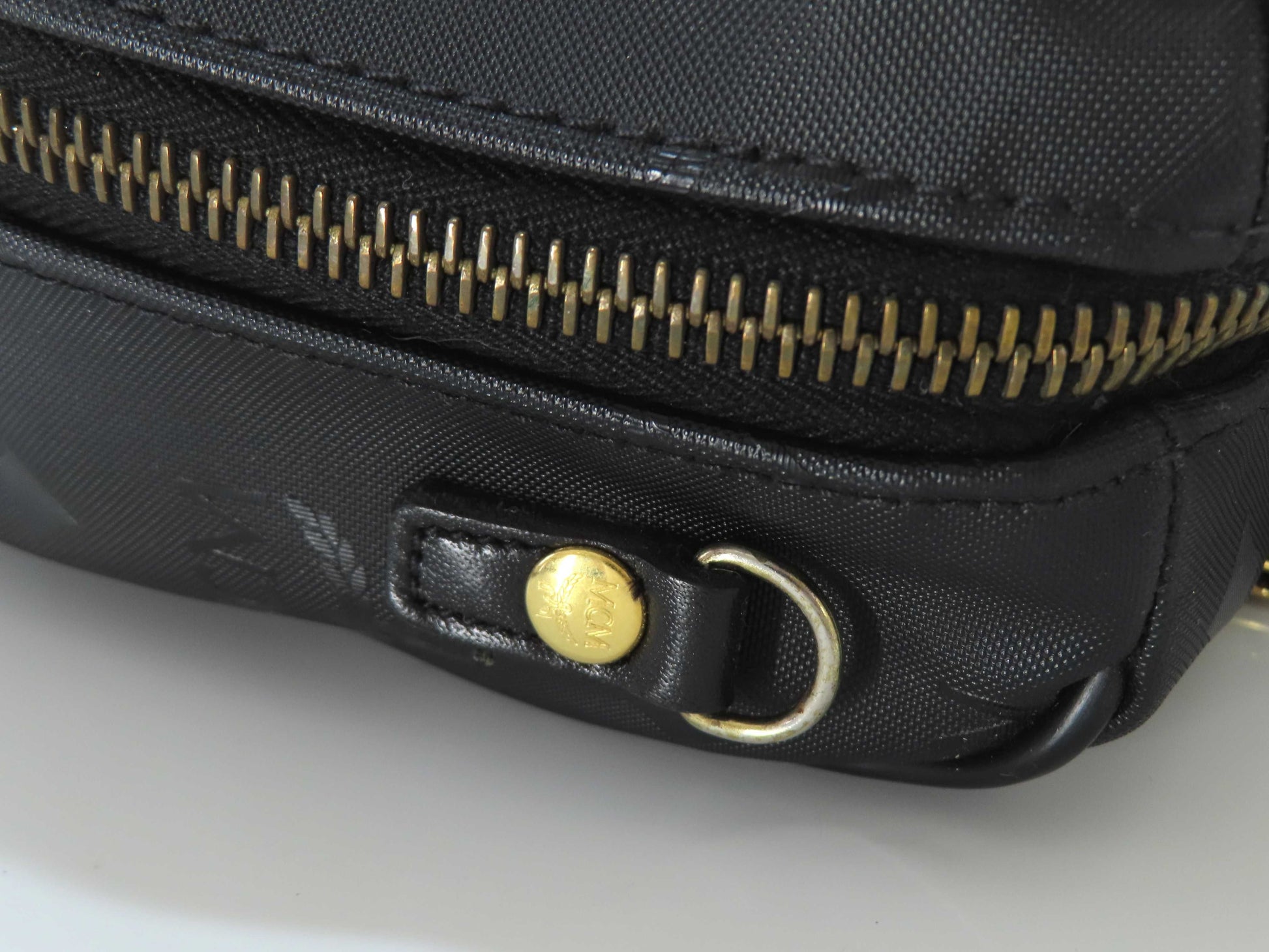 MCM Visetos Pattern Nylon 2-Way Handbag, Black