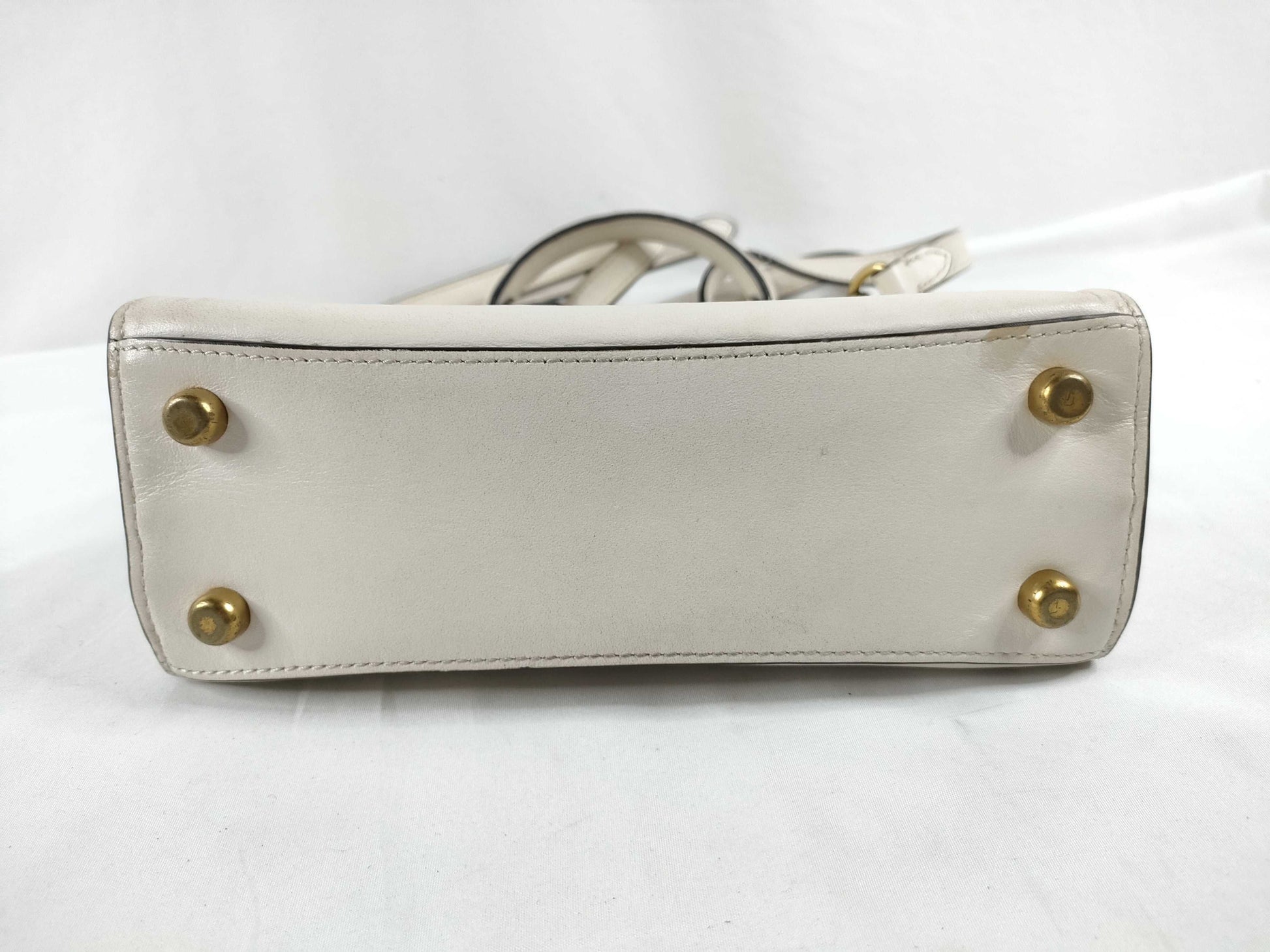 COACH Leather 2-Way Handbag 636 White Handbag
