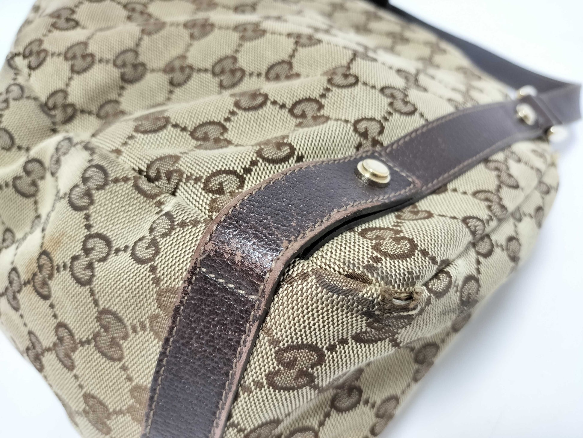 GUCCI GG Canvas Gucci Abbey GG Canvas Tote Bag 130736 493492 Beige Handbag