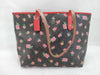 COACH Signature PVC Tote Bag F57888 Dark Brown x Red