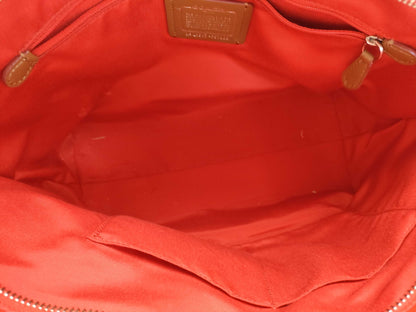 COACH Signature PVC Tote Bag F57888 Dark Brown x Red