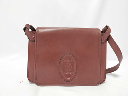 Cartier Must Cartier Must Line Leather Shoulder Bag Bordeaux Shoulder Bag