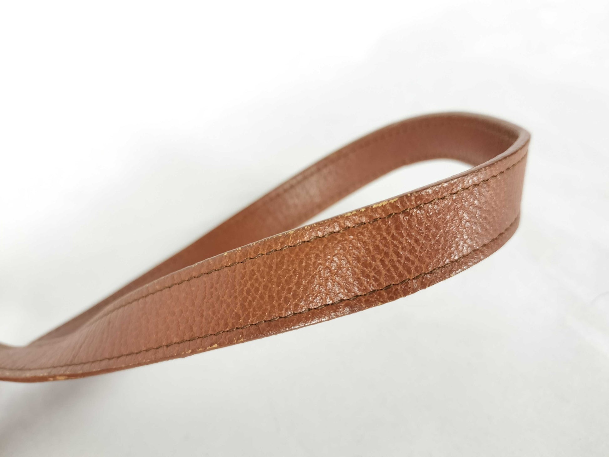 Yves Saint Laurent YSL Logo Leather Shoulder Bag Light Brown