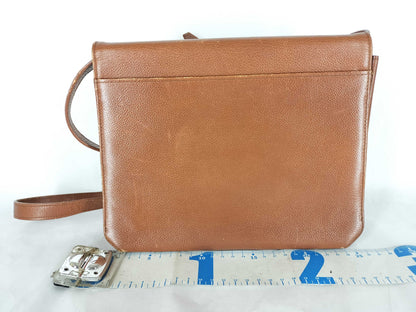Yves Saint Laurent YSL Logo Leather Shoulder Bag Light Brown