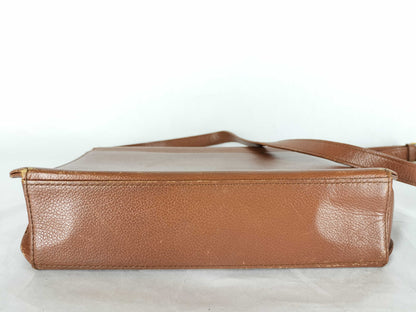 Yves Saint Laurent YSL Logo Leather Shoulder Bag Light Brown