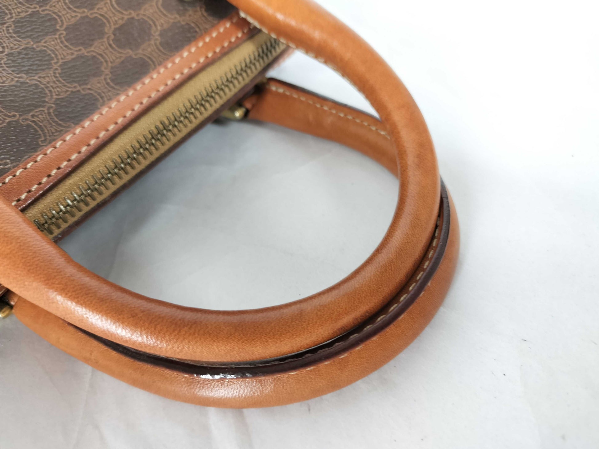 CELINE Macadam PVC and Leather Handbag JMB12 Brown