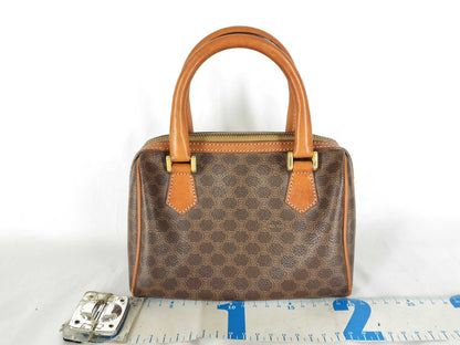CELINE Macadam PVC and Leather Handbag JMB12 Brown