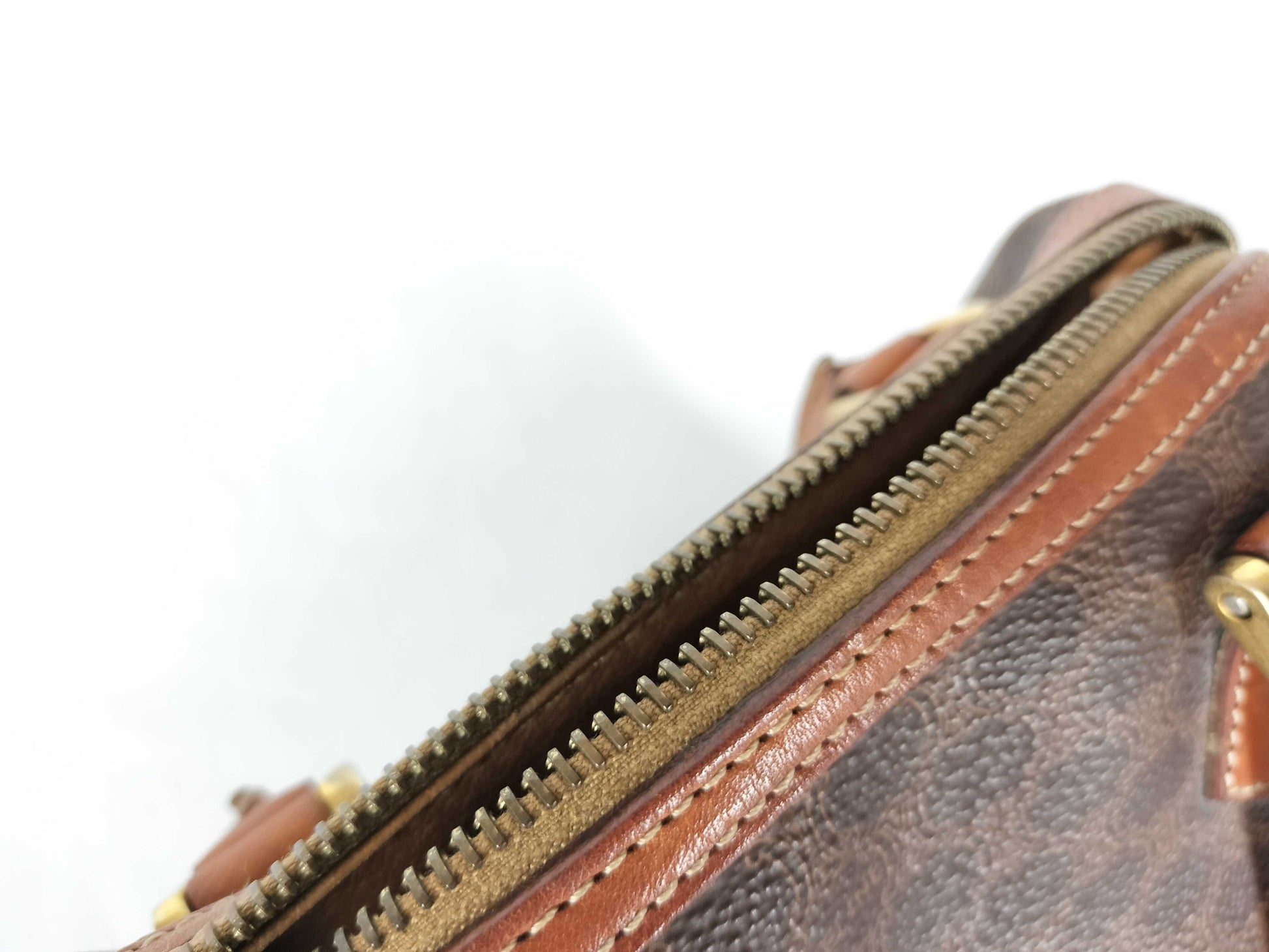 CELINE Macadam PVC and Leather Handbag JMB12 Brown