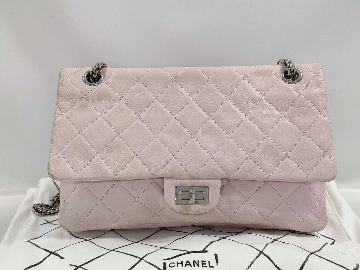 CHANEL Matelasse Lambskin Double Flap Double Chain Shoulder Bag 12875050 Pink Shoulder Bag