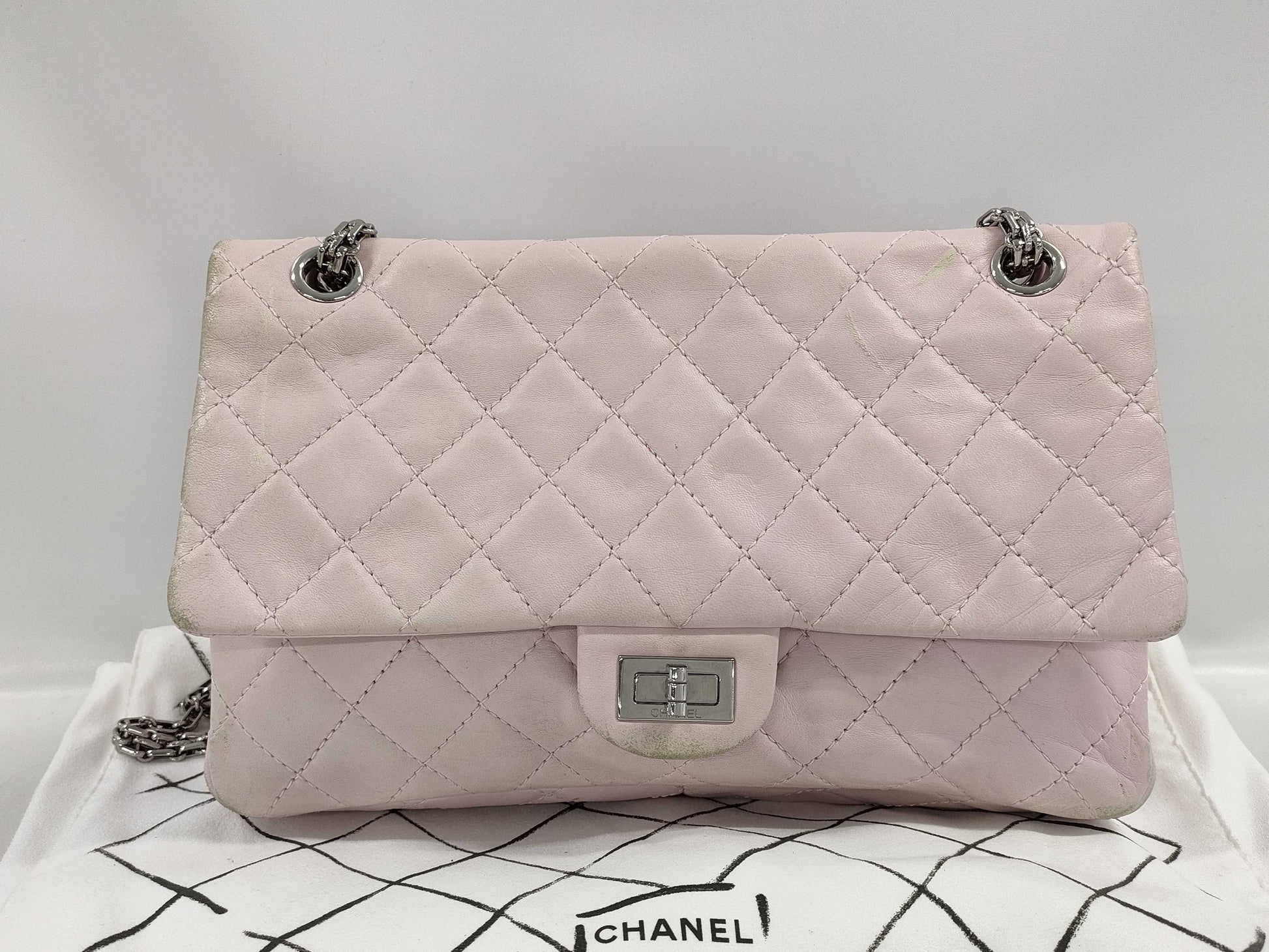 CHANEL Matelasse Lambskin Double Flap Double Chain Shoulder Bag 12875050 Pink Shoulder Bag