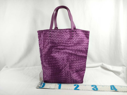 BOTTEGA VENETA Intrecciato Illusion Nylon Tote Bag, Purple