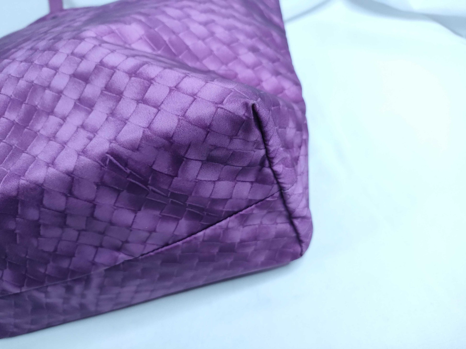 BOTTEGA VENETA Intrecciato Illusion Nylon Tote Bag, Purple