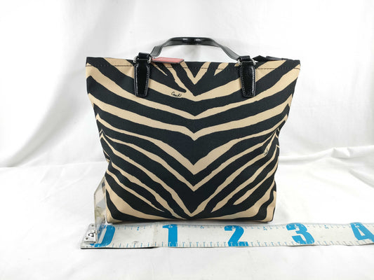 COACH Nylon Canvas Tote Bag F23283 Black x Beige