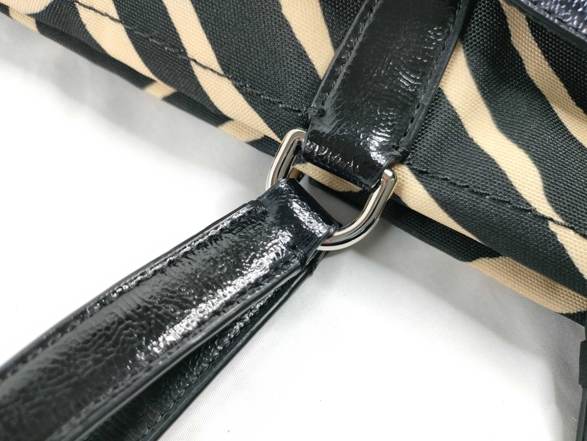 COACH Nylon Canvas Tote Bag F23283 Black x Beige